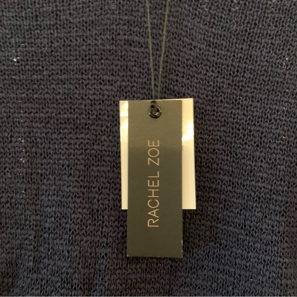 Rachel Zoe Navy Blue Crochet Long Sleeve Sweater NWT - Picture 5 of 11